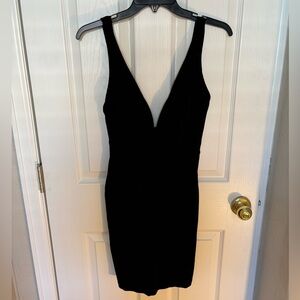 Black Lulus Deep V-Neck Bodycon Dress Size Small